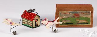 TN Japan tin and celluloid Kennel Frolics wind-up