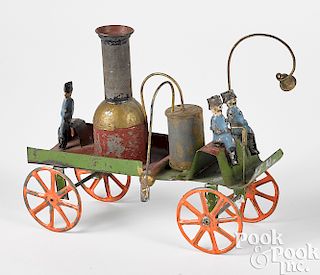 Early painted tin transitional fire pumper