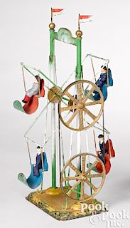 Painted tin Ferris wheel steam toy accessory