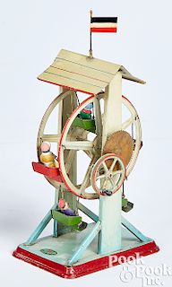 Doll painted tin Ferris wheel steam toy accessory