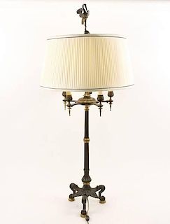 Empire Style Bronze Tall Table Lamp w/Egret Finial