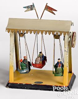Doll & Cie painted tin swing steam toy accessory