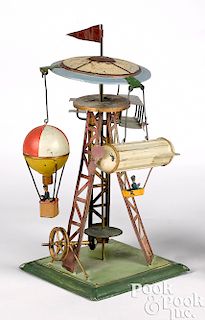 Painted tin aeronautical steam toy accessory