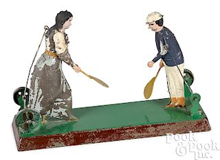 Becker painted tin lawn tennis steam toy accessory