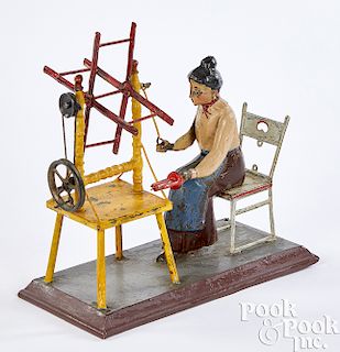 Gunthermann woman at yarn winder steam toy