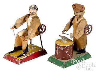 Schoenner painted tin blacksmith and cobbler