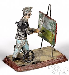 Wunderlich painted tin artist steam toy accessory
