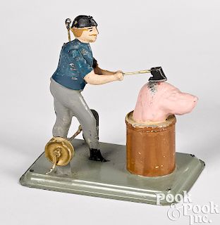 Becker painted tin butcher steam toy accessory