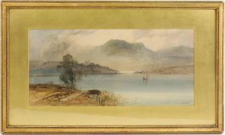 William Henry Earp Mountain Lakescape, Watercolor