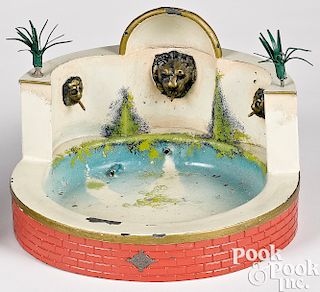 Bing painted tin fountain steam toy accessory