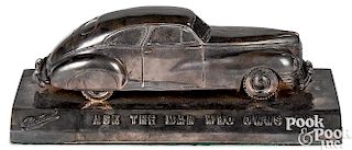 Silver plated bronze Packard paperweight