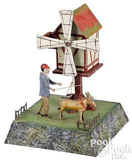 Becker painted tin windmill steam toy accessory