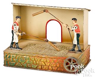 Doll & Cie men thrashing wheat steam toy accessory