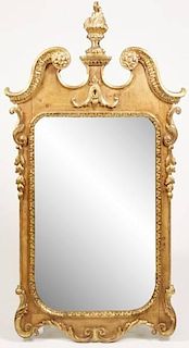 Georgian Style Giltwood Mirror w/Torch Finial