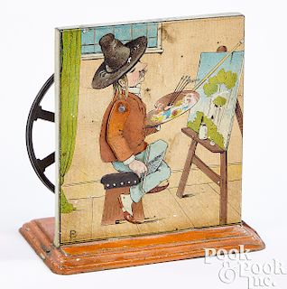Bing tin lithograph artist steam toy accessory