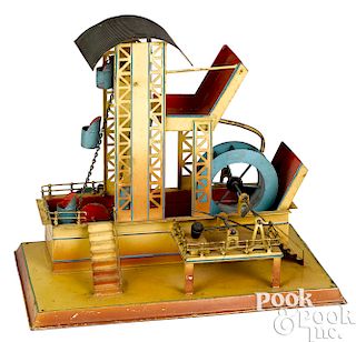 Falk painted tin dredge steam toy accessory
