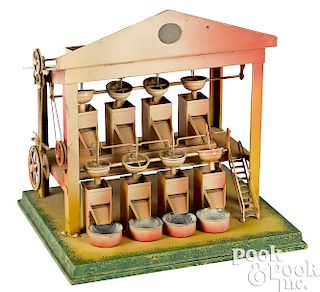 Plank painted tin sandmill steam toy accessory