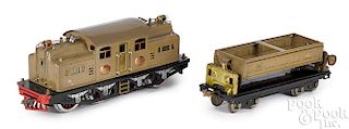 Lionel train locomotive and dump car