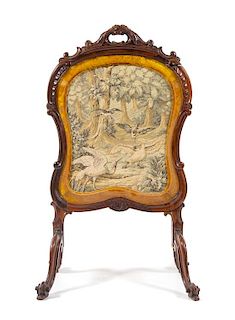 A Louis XV Style Rosewood Fire Screen Height 43 1/2 inches.