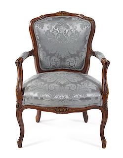 A Louis XV Style Fauteuil Height 34 1/2 inches.