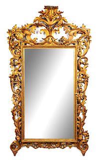 An Italian Giltwood Pier Mirror Height 83 x width 46 inches.