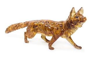 A Redware Fox Figure Length 38 1/2 inches.