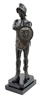 A Continental Bronze Figure Height overall 22 1/2 inches.