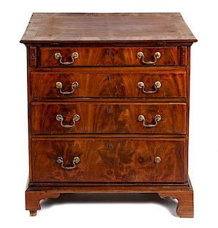 A George III Style Mahogany Bachelor's Chest Height 32 x width 32 1/2 x depth 18 7/8 inches (closed).