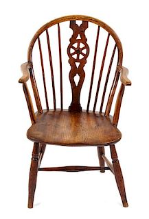 An English Child's Oak Windsor Armchair Height 32 1/4 inches.