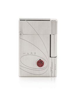 An S.T. Dupont Mars Limited Edition Gatsby Meteorite Inset Pocket Lighter Height 2 1/4 inches.