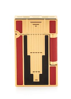 An S.T. Dupont Art Deco: 1996 Limited Edition Line 2 Pocket Lighter Height 2 1/2 inches.