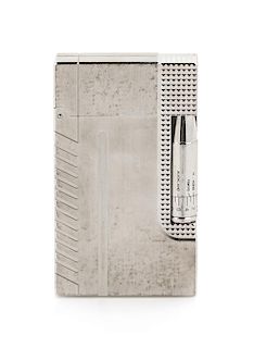 An S.T. Dupont James Bond: 007 Limited Edition Line 2 Palladium Pocket Lighter Height 2 1/2 inches.