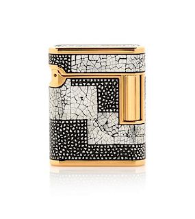 An S.T. Dupont Maki-E: Art Deco Limited Edition Souberny Lacquered Pocket Lighter Height 1 7/8 inches.