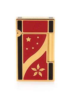 An S.T. Dupont Hong Kong: 1997 Limited Edition Line 2 Enameled Pocket Lighter Height 2 1/2 inches.