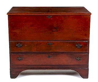 * An American Bonnet or Blanket Chest Height 36 x width 41 3/4 x depth 15 1/2 inches.