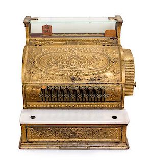 An American Brass Cash Register Width 19 inches.