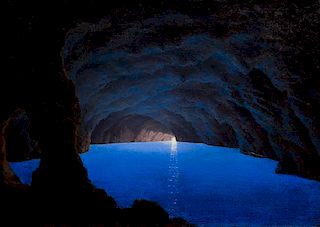 * Johann Carl Neumann, (Danish, 1833-1891), Blue Grotto, Capri, 1865