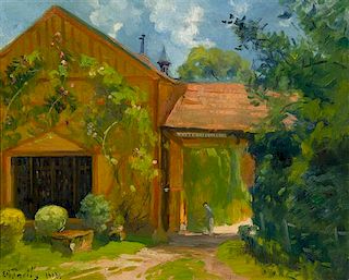 Élie-Anatole Pavil, (Russian/French, 1873-1948), Garden Scene, 1938