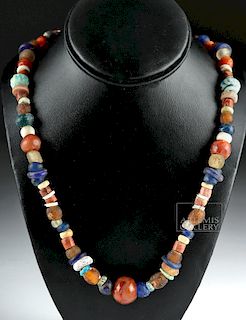 Roman Glass, Faience, Shell, and Stone Necklace
