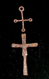 Lot of 2 Early Byzantine Iron Crosses