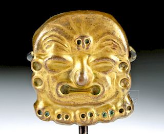 Moche Tumbaga Applique of a Deity Head - 7.3 grams