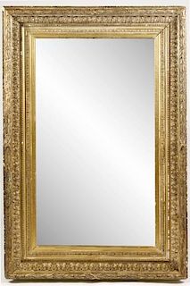 French Carved Giltwood Mirror, 19th C.