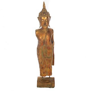 Pr’ncipe Siddharta Gautama (Buda). Origen oriental. Siglo XX. Elaborado en pasta dorada.