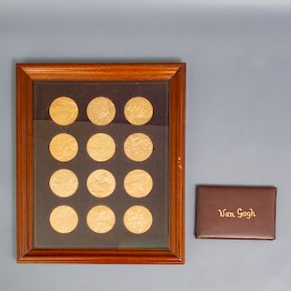 Colecci—n de medallas art’sticas de Van Gogh. Siglo XX.  Elaboradas en bronce con vermeil. Edici—n limitada emitida por Franklin Mint.