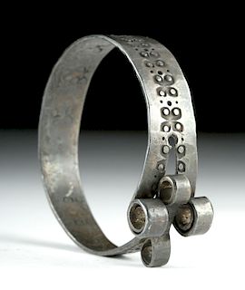 Viking Silver Bracelet w/ Stamped Designs, 40.9 g