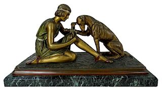 D.H. Chiparus Accident de Chasse Bronze Sculpture