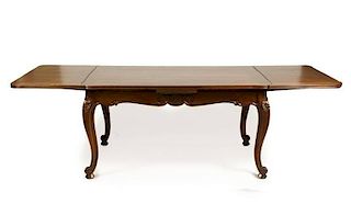 Louis XV Style Parquetry Draw Leaf Dining Table