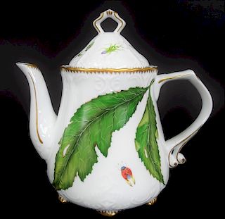 Anna Weatherley Green Leaf Teapot & Lid