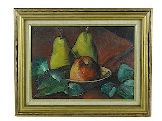 Russian Signed Still Life Oil Painting on Board