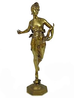 Eugene Marioton "Fortuna" French Bronze Sculpture